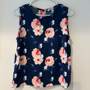Blue and Pink Floral Top